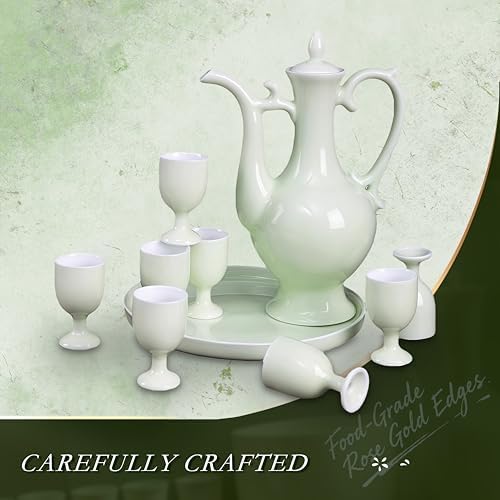 10 Pcs Porcelain Wine Cup,Baijiu Glass,Chinese Liquor Cup,Ceramic Wine Set - Image 2