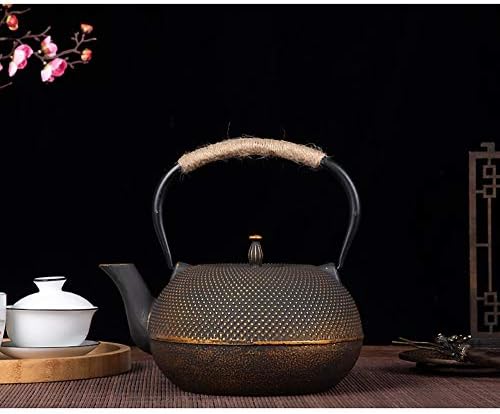 Cast Iron teapot Japanese Teapot Cast Iron Kettle Large Capacity 1800ML Retro Tea Set Manual Gift For Men Make Tea Pot (C) - Image 2