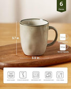 famiware Coffee Mugs Set of 6, Ocean Square 13oz Coffee Cup Set with Handle - Image 4