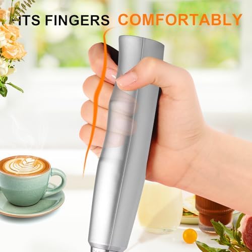 YUSWKO Handheld Milk Frother Wand for Coffee, Rechargeable Electric Whisk - Image 4