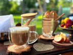 Double Wall Glass Coffee Mugs with Handle, 8.5 oz, Set of 4, espresso coffe cups in your gift box,for latte,tea bags,insulated for hot and cold drinks, Borosilicate Glass - Image 4