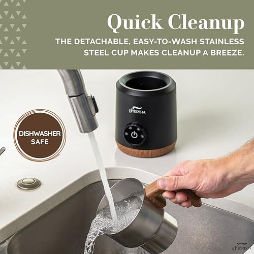 All in One 16oz Stainless Steel Electric Milk Frother | Foam Maker for Coffee | Hot and Cold Froth, Heated Milk, Hot Chocolate and More | Dishwasher Safe and Easy to Clean - Image 5