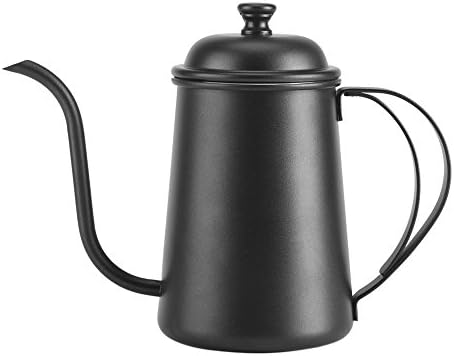 650ML Stainless Steel Gooseneck Spout Kettle Coffee Tea Home Brewing Drip Pot(black) by Fdit