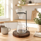 Coffee Dripper Stand Pour Over Dripper Stand Coffee Holder Coffee Maker Metal Wooden Material Complete Set Suitable for Home Cafe - Image 5