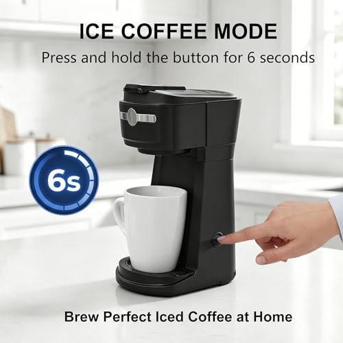 Single Serve Coffee Maker, KCup & Ground Coffee, 6-14 Oz Brew Sizes - Image 2