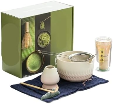 8Pcs Matcha Set Kit With Glazed Bowl & Bamboo Whisk Tea(8Pcs-pink) by Unknown