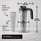 County Line Kitchen 64oz Cold Brew Coffee Maker with Leak Proof Lid - Black - Image 2
