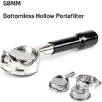 For Gaggia/Baby/Classic Coffee Machine Modified Handle Filter 58MM Bottomless Hollow Portafilter Stainless Steel Coffee Filter(58mm-Gaggia-grey) - Image 3