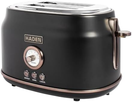 Haden Dorset 2 Slice Wide Slot Stainless Steel Bread Toaster, Black/Pewter by Unknown
