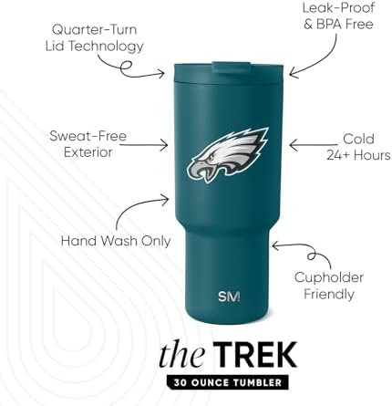 Simple Modern Philadelphia Eagles Tumbler with Flip Lid, Straw 30oz | NFL - Image 2