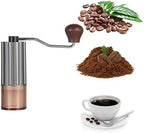 Manual Coffee Grinder, Stainless Steel Conical Burr, High Precision Adjustable Coffee Bean Grinder with Hand, Handheld Portable Grinder for Espresso, Camping, Travel and Home, Black (Grey) by ZUWIT