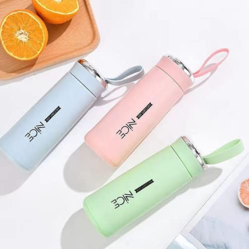 Double Wall Glass Bottle Drinkware Espresso Coffee Mug Beer Tumbler Cups Strawberry Milk Tea Mugs Shot Glass Bottle (301-400ml,Blue) - Image 2