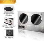 CUSIMAX 1800W Ceramic Electric Hot Plate for Cooking, Double Burner, Silver - Image 2
