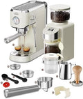 Gevi 20 Bar Espresso Coffee Machine with Burr Grinder Set | 35 Precise Grind Settings | Milk Frother for Latte Cappuccino | Professional Home Barista Kit | Gift for Coffee Lovers by Gevi