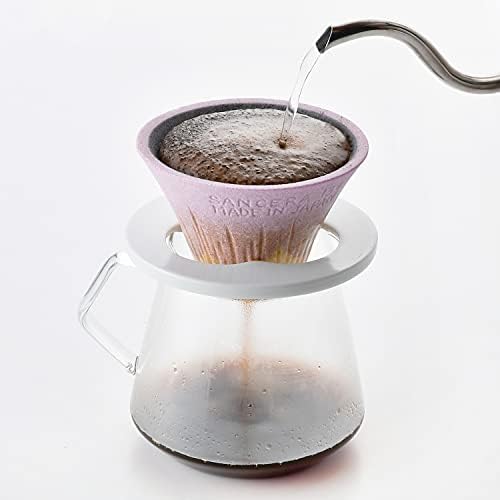 Japanese Reusable Ceramic Coffee Filter Dripper 2 in 1, Paperless, made in Japan, 5 colors available, Blue - Image 2