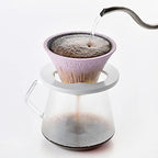 Japanese Reusable Ceramic Coffee Filter Dripper 2 in 1, Paperless, made in Japan, 5 colors available, Red - Image 2