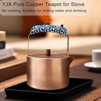YJX Pure Copper Tea Kettle For Stovetop Safe, Chinese Style Non-Coating Teapot with Stainless Steel Tea Ball For Loose Tea, Durable Tea Pot, 1500ml Kettle - Image 2