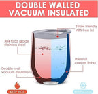 12oz Wine Tumbler with Lid With straw Stainless Steel Wine Tumbler Cups Double Wall Vacuum Insulated Travel Mugs Stemless Cup 16 Pack - Image 2