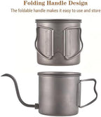 400ml Camping Kettles for Boiling Water, Coffee Kettle with Folding Handle+Removable Coffee Spout Coffee Pot with Coffee Filter/Small Cup, Lightweight Tea Kettle for Picnic Backpacking Hiking - Image 4