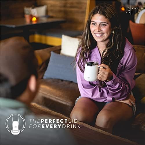 Simple Modern Voyager Signature Mug | Travel Coffee Tumbler with 360° Lid and Handle | Ceramic-Lined Insulated Stainless Steel Iced Cold Brew Cup | 12oz, Sea Glass Sage - Image 4