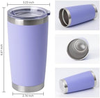 HASLE OUTFITTERS 20oz Stainless Steel Tumblers Bulk, Insulated Travel Cup with Lid, Double Wall Vacuum Coffee Mug for Cold & Hot Drinks 12 Pack, Light Purple - Image 3