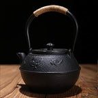 Classic tea kettle, Cast Iron Teapot,Japanese Tetsubin Tea Kettle Set, Cast Iron Teapot with Stainless Steel Infuser, Black 1200ml - Image 4