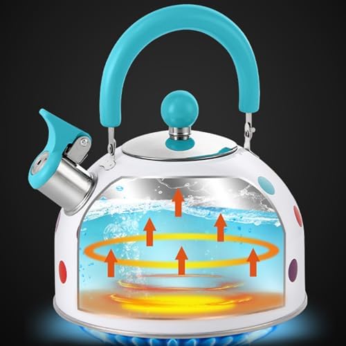 Whistling Tea Kettle for Stove Top, Tea Pot Stovetop with 3-Layers Durable Bases, Loud Whistle Teapot for Boiling Water Coffee or Milk - Image 4