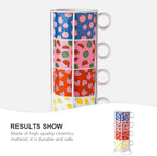Uonlytech Stackable Ceramic Mug Set with Iron Stand, 200ml, 4 Piece - Image 6
