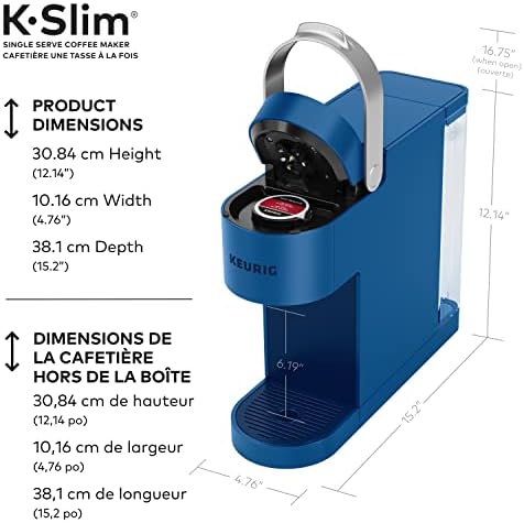 Keurig K-Slim Single Serve K-Cup Pod Coffee Maker, Featuring Simple Push Button Controls And MultiStream Technology, Twilight Blue - Image 3
