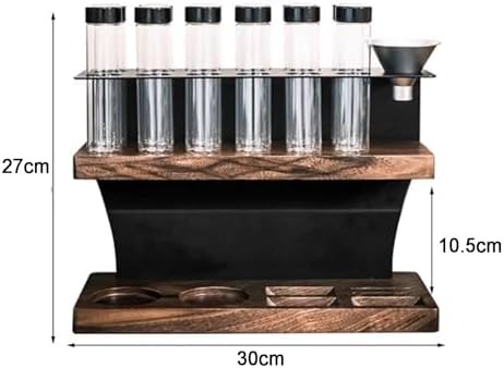 Single Dose Coffee Bean Cellars, 2-Tier Coffee Tool Storage Stand, with 12 Pcs Tubes - Capacity 23-25 G, Hopper, Exhaust Valve, Espresso Tamper Organizer Tool - Image 5