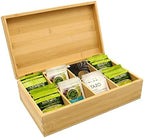 Personalized Tea Box, Bamboo Organizer, Initial Leaf Wreath - Image 3