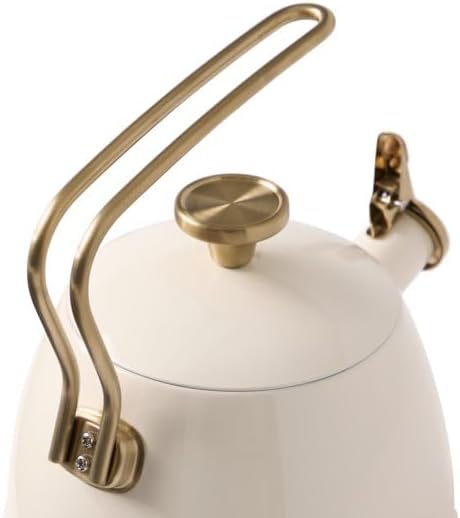 2-Quart Cream Stainless Steel Whistling Stovetop Tea Kettle - Image 6