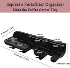 Espresso Portafilter Holder Organizer Wall Mounted Classical Organizer for Portafilter and Coffee Distributor and Press Tamper Storage Wall,Dural Retro Classical Style Baristas Storage - Image 3