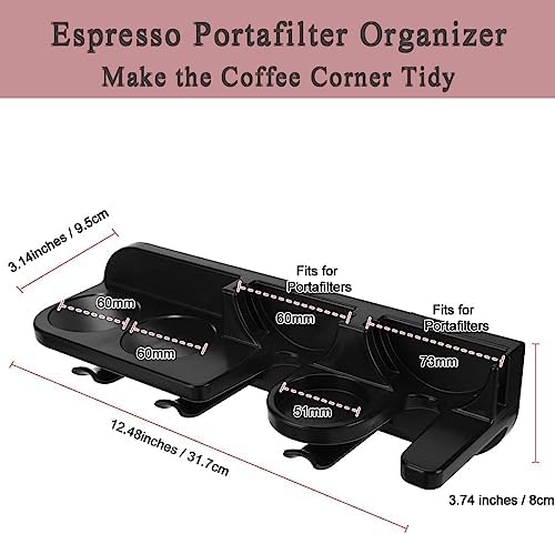 Espresso Portafilter Holder Organizer Wall Mounted Classical Organizer for Portafilter and Coffee Distributor and Press Tamper Storage Wall,Dural Retro Classical Style Baristas Storage - Image 3