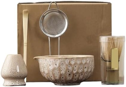 1set Of Matcha Ceramic Set, Including Kiln Transformation Bowl, Whisk(White) by Unknown