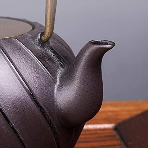 LJYT Teapot Teapots Cast Iron Handmade TeapotHome Kettle Uncoated Vintage Cast Iron Kettle Tea Pot with Infusers for Loose Tea (Color : Xiaoding) - Image 4