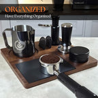 Kardox Walnut Espresso Tamping Station, Tamping Mat & Espresso Tool Organizer - Image 4