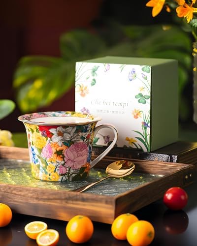 15oz Ceramic Coffee Mug, French Vintage Garden Cup - Image 2