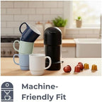 Stackable Porcelain Coffee Mug Set of 4 – 16oz Large Handle, Space-Saving Ceramic Mugs for Kitchen & Coffee Bar, Microwave & Dishwasher Safe • Modern Home Gift - Image 5