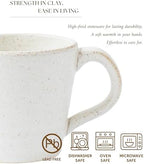 Stoneware Mug Set of 4-14oz Ceramic Coffee Mugs & Tea Cups with Handle - Perfect for Hot & Iced Drinks - Microwave & Dishwasher Safe - Rustic Minimalist Style - Oatmeal Cream - Ideal Gift - Image 3