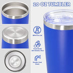 20oz Tumbler Stainless Steel Tumbler Coffee Tumbler with Lid Dark Blue, 4P - Image 3