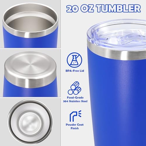 20oz Tumbler Stainless Steel Tumbler Coffee Tumbler with Lid Dark Blue, 12P - Image 3