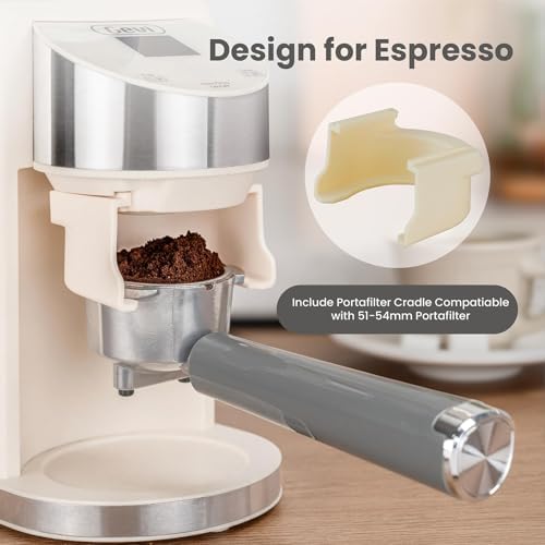 Gevi Burr Grinder,35 Grind Espresso Drip French Press,Anti-Static Beige - Image 4