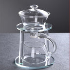 Lazy Kungfu Glass Tea Set Semi Automatic Drip Rotating with Infuser Glass Magnetic Teapot Set (Clear) - Image 5