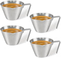 YARRAMATE 4 Pack Stainless Steel Espresso Shot Cup, 3.4oz (Silver) by YARRAMATE