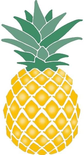 CafePress Yellow Stencil Pineapple Cute Women G Tumbled Stone - Set of 4 Coasters Set of 4 w/holder - Image 2