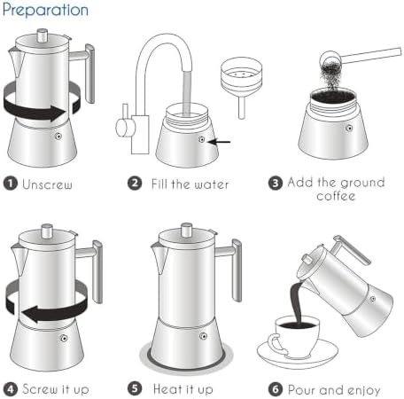 Stainless Moka Pot Stovetop Espresso Maker Induction Italian Coffee 1-9Cups - Image 6