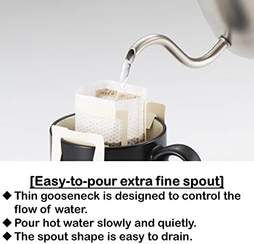 Miyazaki Seisakusho MCO-5 Miyacoffee Drip Pot, For One Cup, 0.1 fl oz (0.4 L), Not Direct Fire, White Beach - Image 4