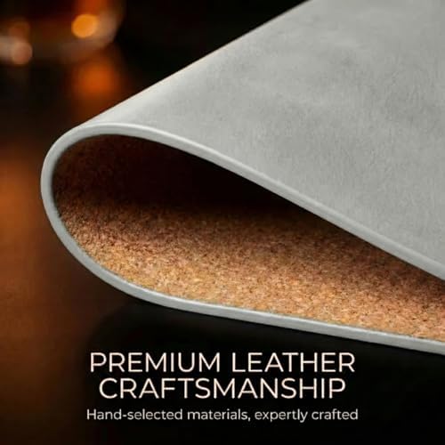 Premium Oval Faux Leather Placemat & Coaster Set with Innovative Cork-Look Printed Base，4/6/8-Piece Sets & 8 Colors，Non-Slip Dining Table Mats for Kitchen Dining - Image 6