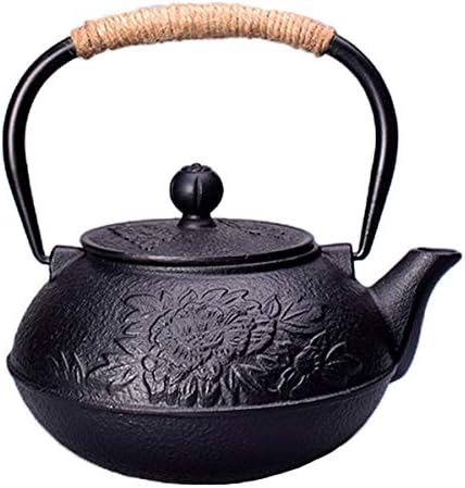 tetsubin cast iron Tea Kettle workshop Healthy japanese flower pattern Teapot with Stainless Steel Infuser（30.4oz） by Unknown